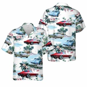 1963 Corvette Stingray Split Window Coupe Hawaiian Shirt