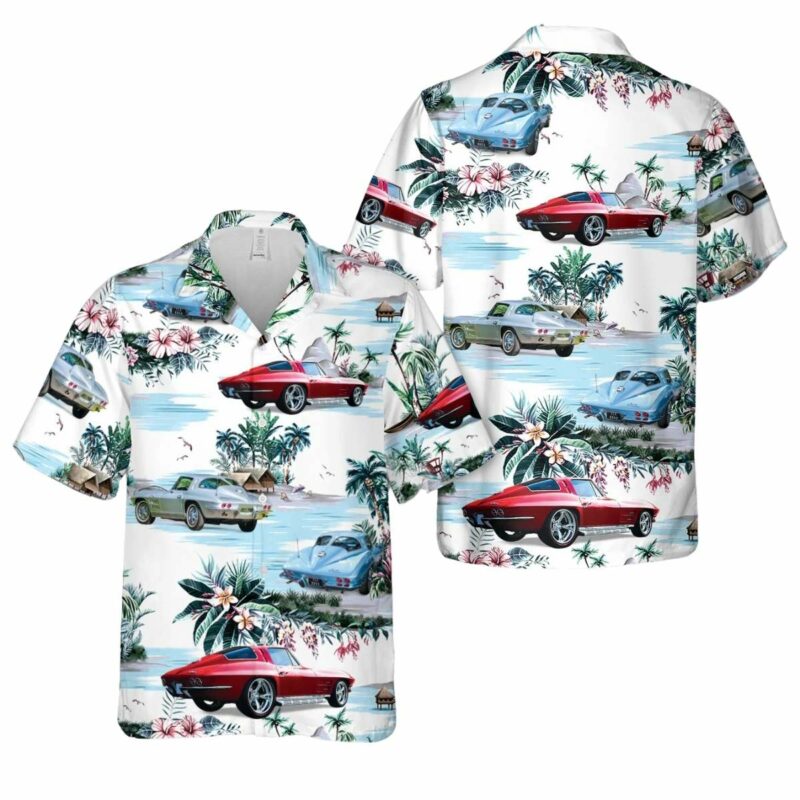 1963 Corvette Stingray Split Window Coupe Hawaiian Shirt