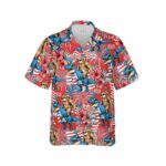 4th Of July Dinosaur And Sloth Hawaiian Shirt Front