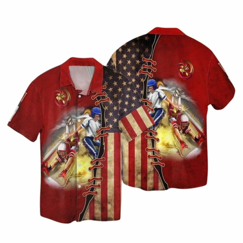 4Th Of July Independence Day American Flag Baseball Hawaiian Shirt