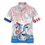 4th of july Independence Day Shark hawaiian shirt Back