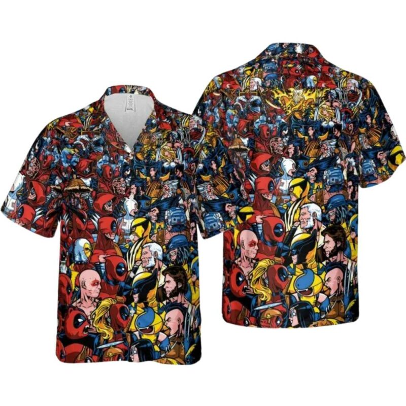 70 Variants And Bloodlines Deadpool And Wolverine Hawaiian Shirt