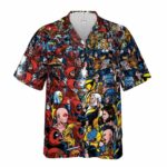 70 Variants and Bloodlines Deadpool and Wolverine Hawaiian Shirt Front