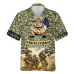 A USMC Veteran Camo Pattern Hawaiian Shirt