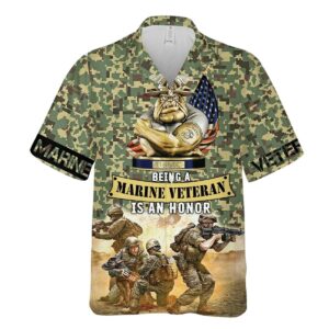 A USMC Veteran Camo Pattern Hawaiian Shirt