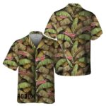 Abstract Banana Leaves Budweiser Hawaiian Shirt