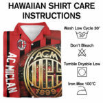 Ac milan rossoneri hawaiian shirt care instruction