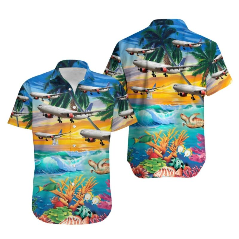 Airbus A330 343 Scandinavian Airlines Sas Hawaiian Shirt