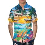 Airbus A330 343 Scandinavian Airlines SAS Hawaiian Shirt Front 1
