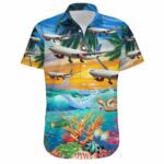 Airbus A330 343 Scandinavian Airlines SAS Hawaiian Shirt Front