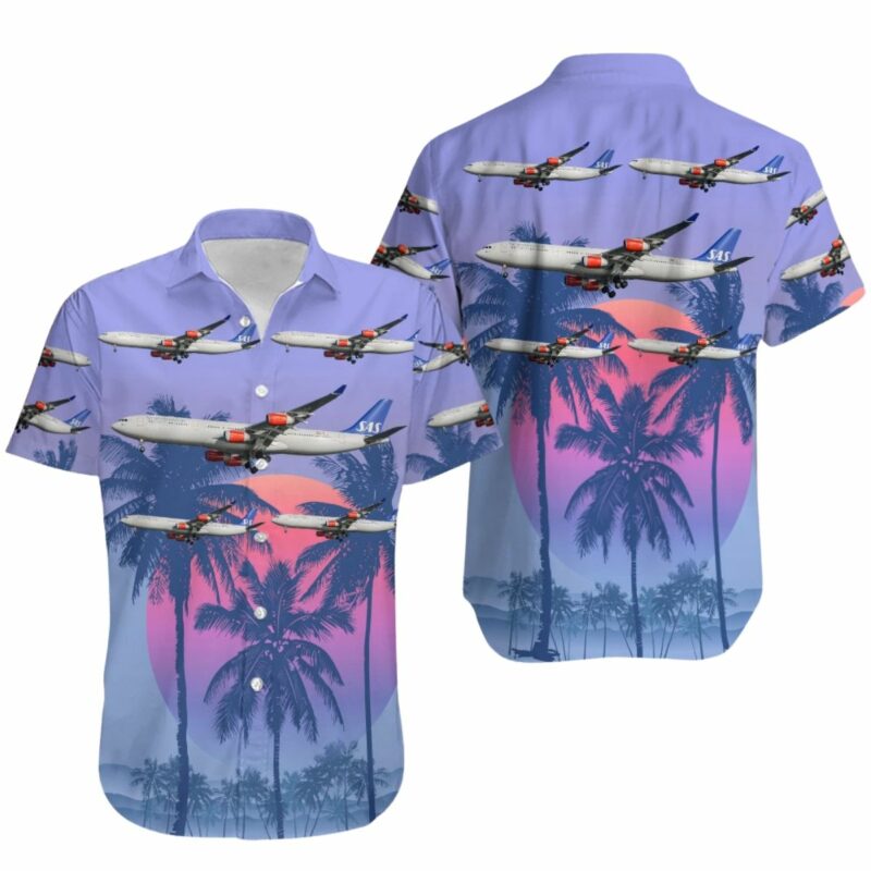 Airbus A340 313X Scandinavian Airlines Hawaiian Shirt