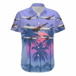Airbus A340 313X Scandinavian Airlines Hawaiian Shirt Front