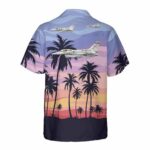 Aircraft On Sunset Hawaiian Shirt Back