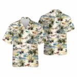 Airplane Palm Tree Hawaiian Shirt