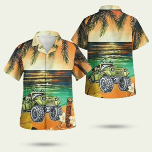 Amazing jeep on beach summer vacation hawaiian shirt