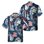 American Flag Liberties Holding Miller Lite Hawaiian Shirt