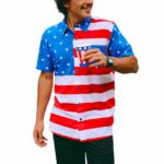 American Flag hawaiian shirt Front 1