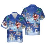 American flag and Santa Hawaii shirt