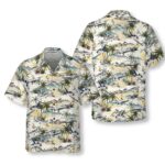 Army Aviation Aircraft Tropical Pattern Hawaiian Shirt