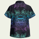 Awesome jeep mandala ombre purple black aloha hawaiian shirt back side