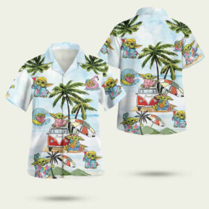 Baby yoda vacation summer time hawaiian shirt