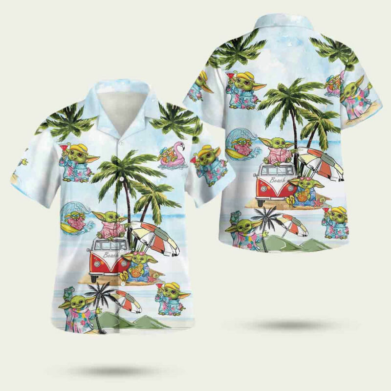 Baby Yoda Vacation Summer Time Hawaiian Shirt