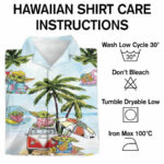 Baby yoda vacation summer time hawaiian shirt care instruction