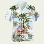 Baby yoda vacation summer time hawaiian shirt front side
