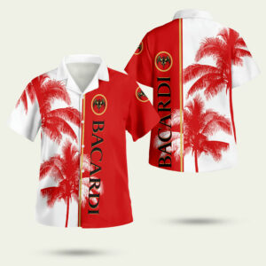 Bacardi rum palm tree hawaiian shirt