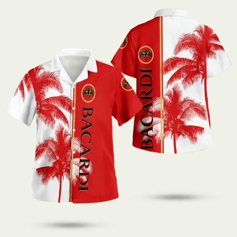 Bacardi Rum Palm Tree Hawaiian Shirt