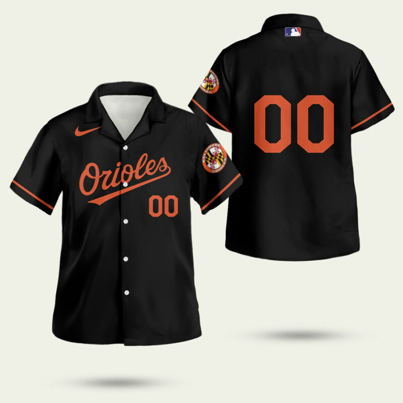 Baltimore Orioles Customized Black Hawaiian Shirt