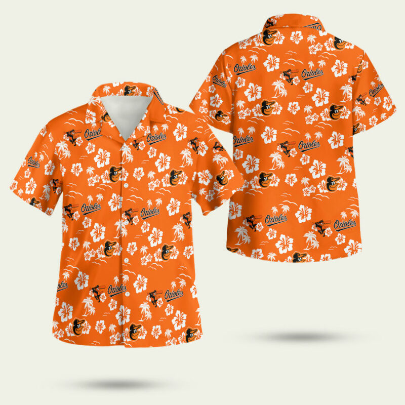 Baltimore Orioles Orange Hawaiian Shirt 2