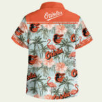 Baltimore orioles tropical vector seamless pattern hawaiian shirt back side