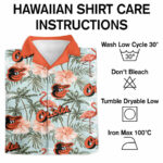 Baltimore orioles tropical vector seamless pattern hawaiian shirt care instruction