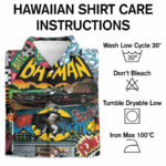 Batman comics hawaiian shirt care instruction
