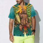 Bear Camping Drink Beer Hawaiian Shirt Front 1
