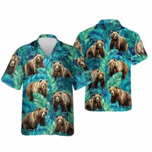 Bear Palm Leaves Hawaiian Shirt