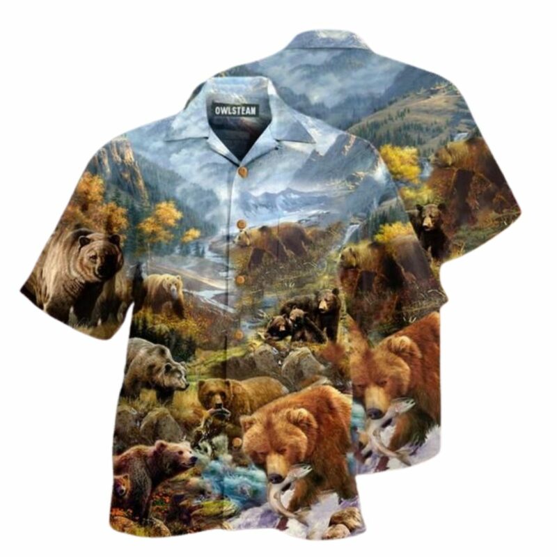 Bears Into The Wild Beautiful Country Hawaiian Shirt