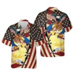 Beauty And The Beast US Flag Patriot Day Disney Hawaiian Shirt