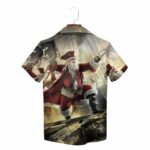 Beige Santa Claus Pirate Hawaiian Shirt Back