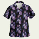 Black gengar ghost pokemon hawaiian shirt front