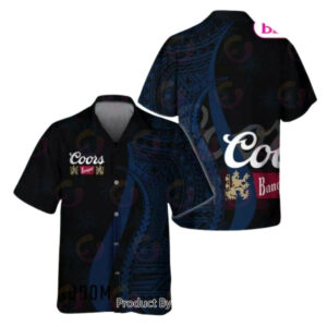 Blue Polynesian Coors Banquet Hawaiian Shirt