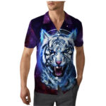 Blue Tiger Trendy Hawaiian Shirt Front