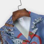 Blue Winter Gnome Forest Animals Snowy Scene Hawaiian Shirt Front