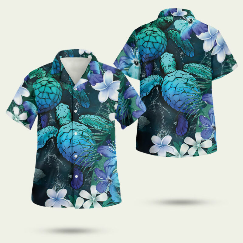 Blue Ocean Turtle Hawaiian Shirt