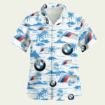 Bmw beach hawaiian shirt front side