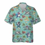 Bodybuilder Shark Funny Gym Tropical Hawaiian Shirt Front