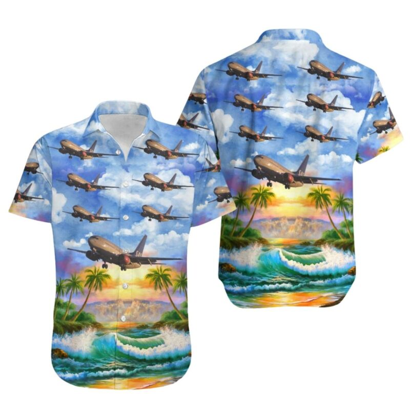 Boeing 737 783 Scandinavian Airlines Sas Hawaiian Shirt