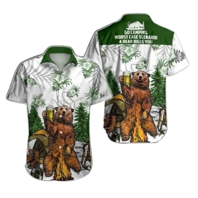 Boho Go Camping Worst Case Scenarid A Bear Kills You Hawaiian Shirt