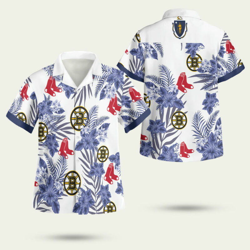 Boston Bruins Boston Red Sox Hawaiian Shirt 1